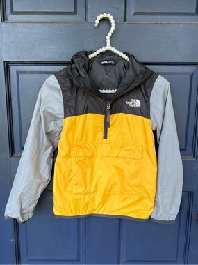 Boys The North Face Yellow and Gray Hooded Anorak